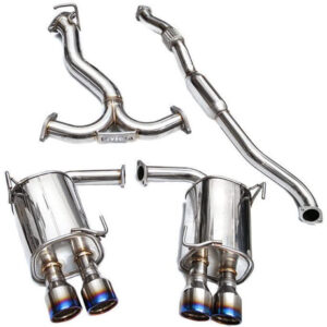 Invidia Q300 Twin Outlet Rolled Stainless Steel Quad Titanium Tip Catback Exhaust-Subaru WRX Sti 2015+