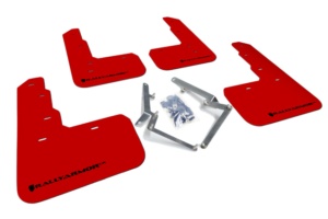Rally Armor UR Mud Flaps for Honda Civic Type R (FK8) - Black with Red Logo